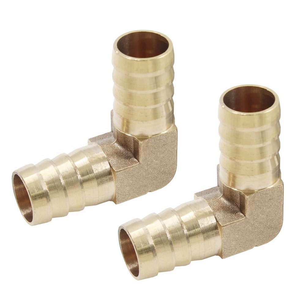 2x Brass 3/4″ Hose Barb Elbow 90 Degree L Right Angle Fitting Water Fuel C431