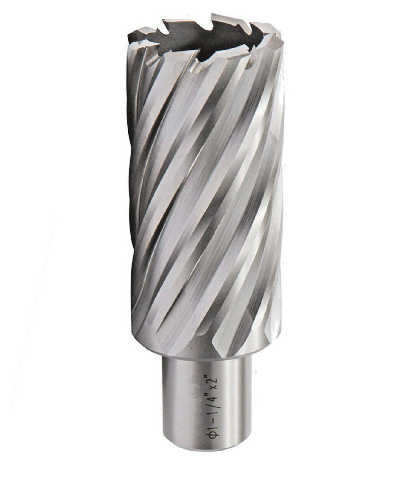 HSS Annular Cutter 1-1/4 In.x 2 In. with 3/4 In.Weldon Shank Metal Hole Cutter