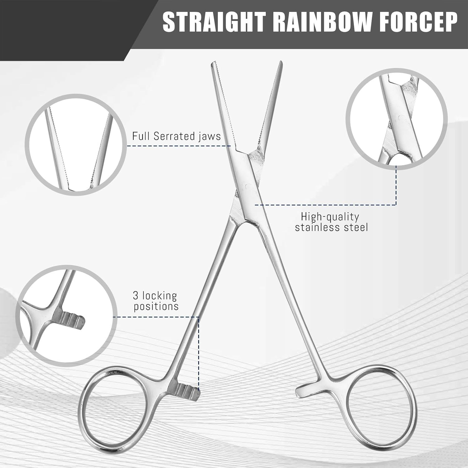 Hemostat Curved and Straight Hemostat Forceps Piercing Pliers Forceps, Stainless