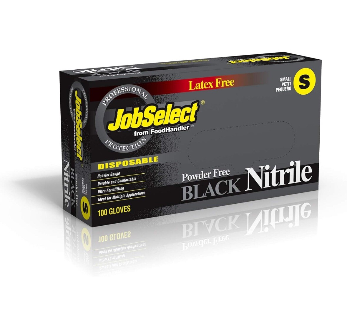 Box of 100 Nitrile Gloves Small Food Handler 5 Mil Black Powder Free