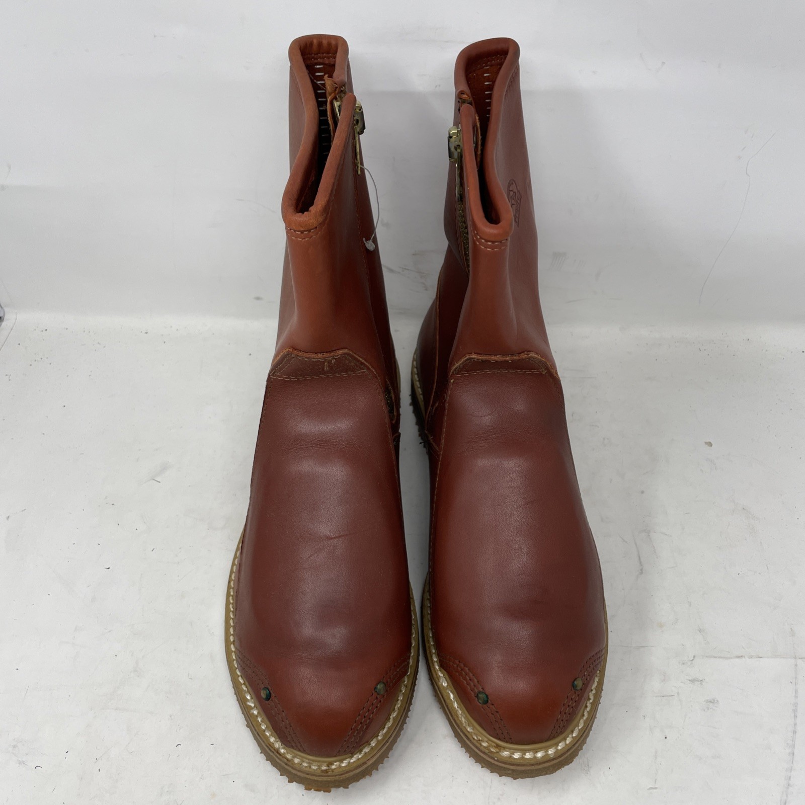 Carolina Women’s Brown 8″ Met Pull/Zip 517 Real Steel Toe Work Boots Size 8.5 M