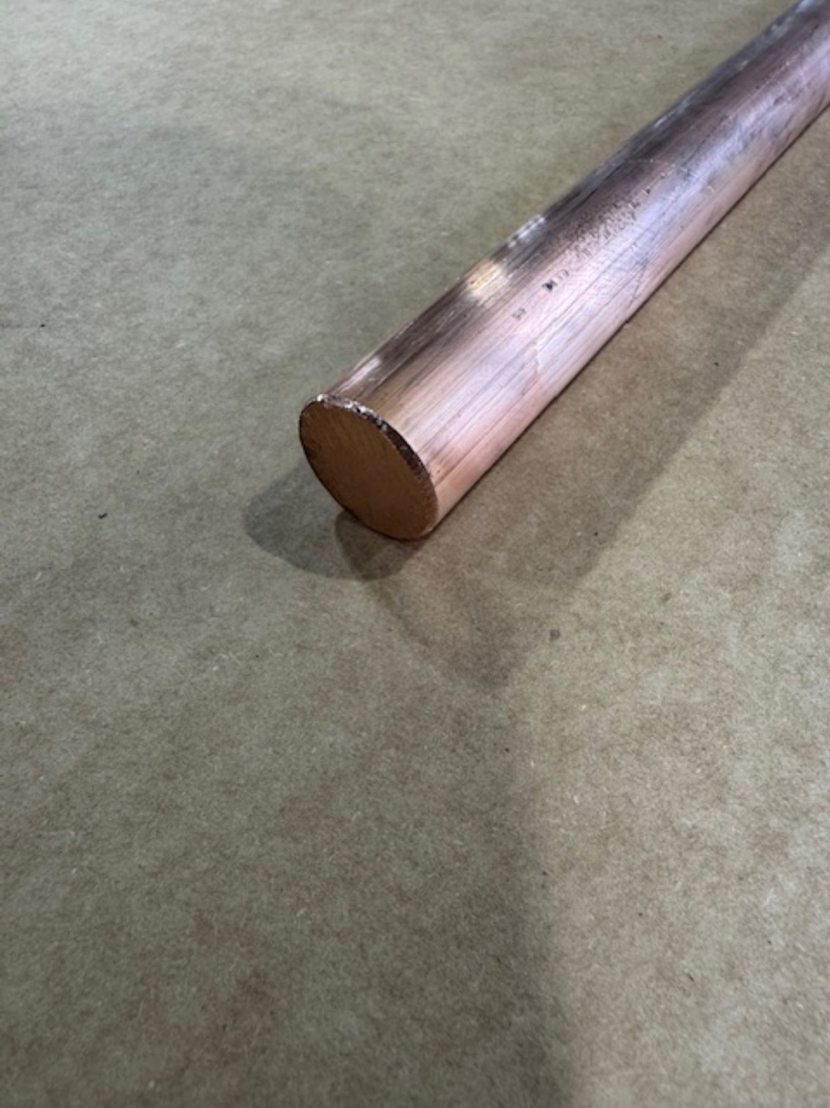 1″ Diameter Copper Rod x 6 Inches Long