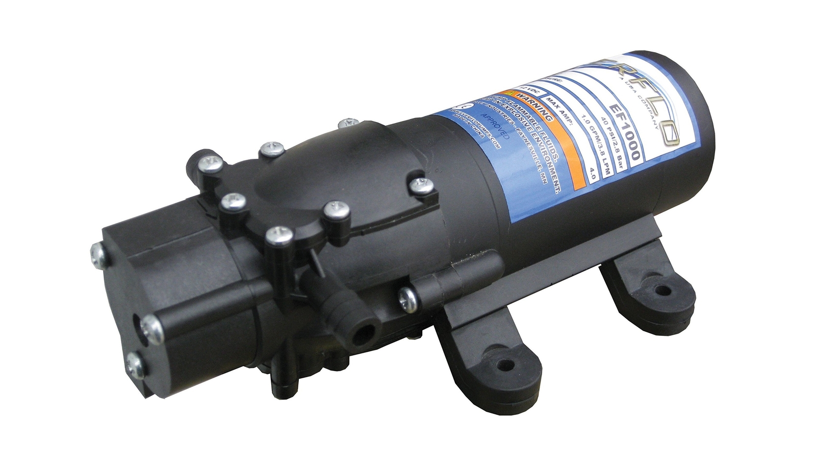 Everflo EF1000-BOX 12V Diaphragm Pump Hose Barb, 1.0, GPM, 3/8″ Npt Port