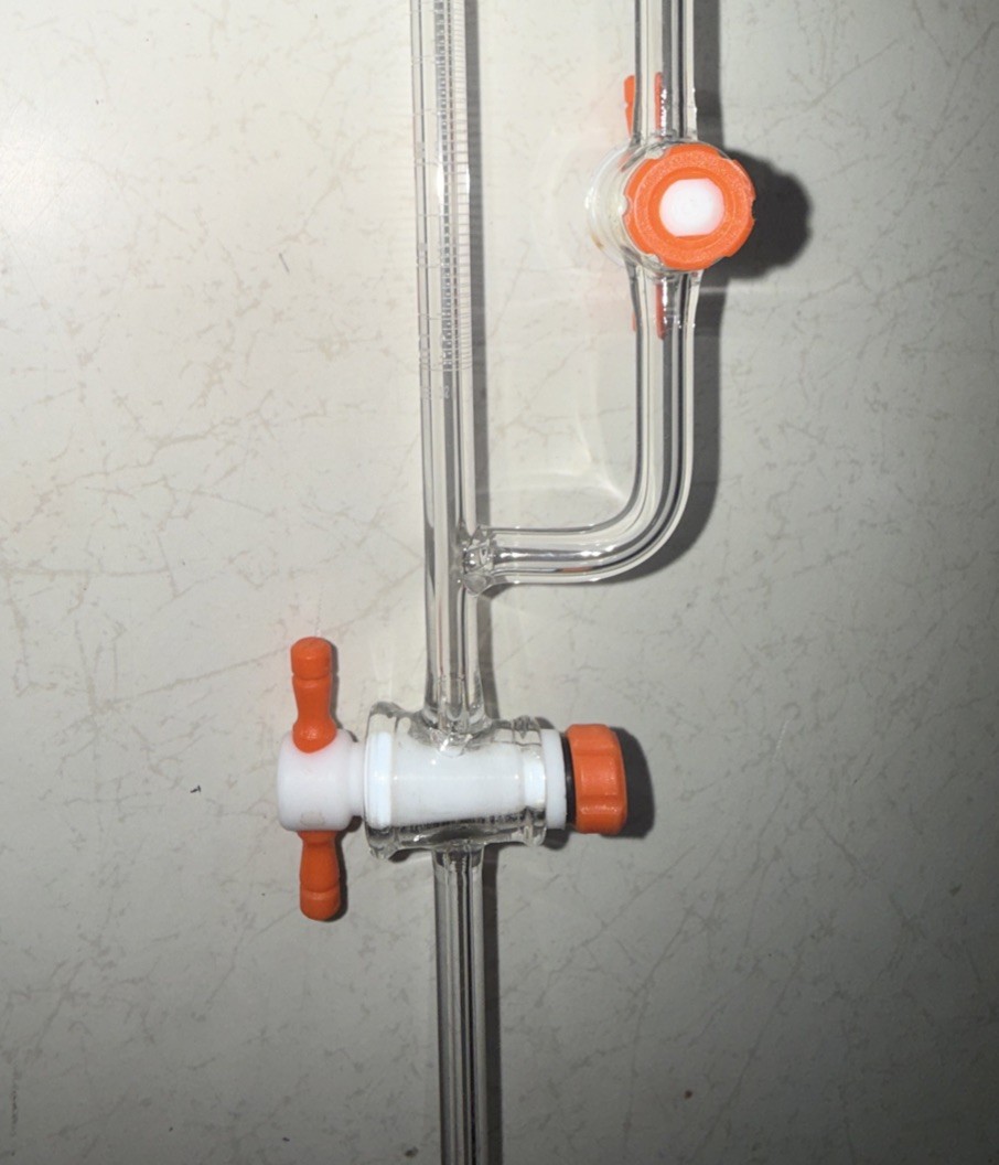 KIMAX Glass 2mL Graduated Class A Micro Buret Burette w/ Reservoir (No Stopper)