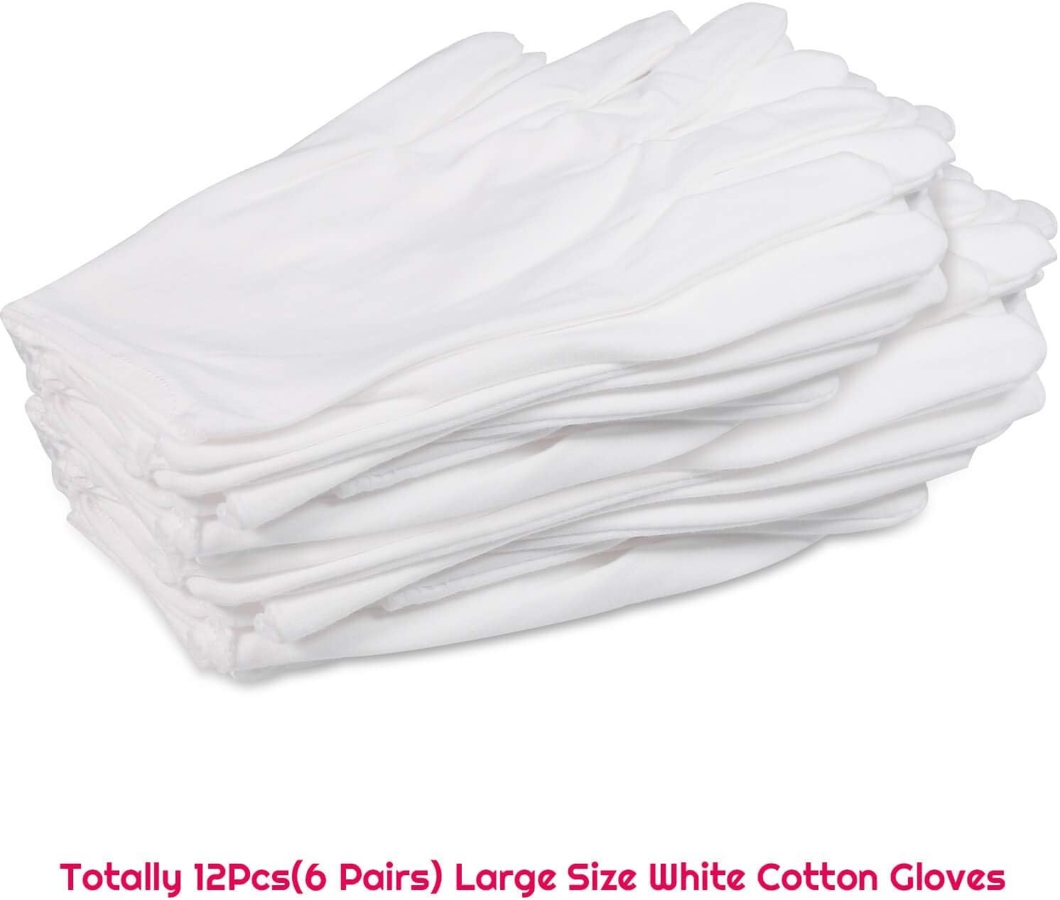 Moisturizing Cotton Gloves – 6 Pairs for Daily Use & Eczema Relief – Large Size