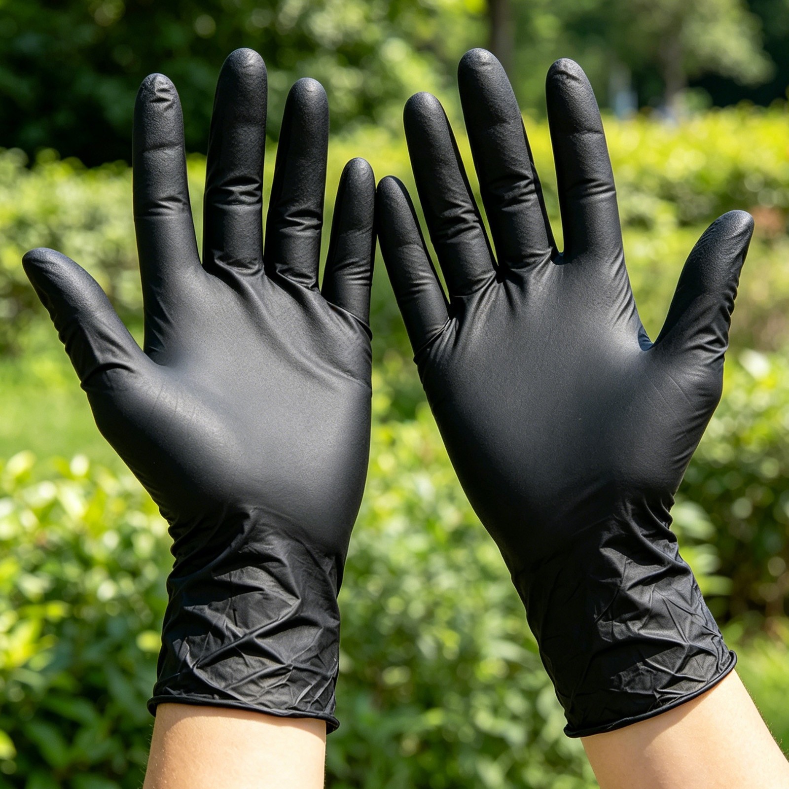 50 Pcs Black Disposable Protective Gloves (M/L Size) US Sellers Fast Shipping