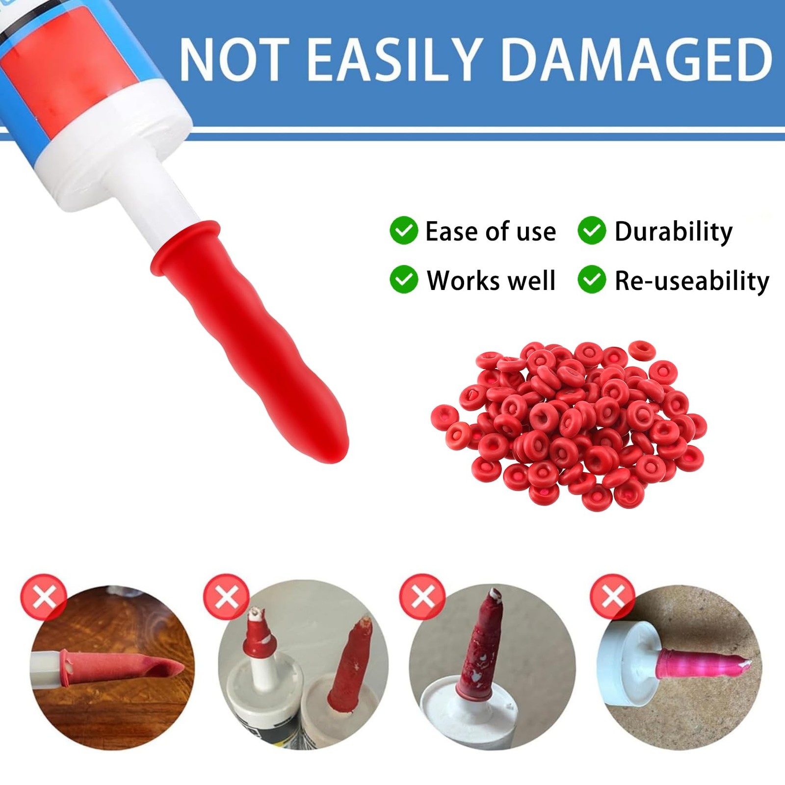 40 Pack Caulk Tube Sealer Caps Reusable Caulking Tip Covers with Storage Box