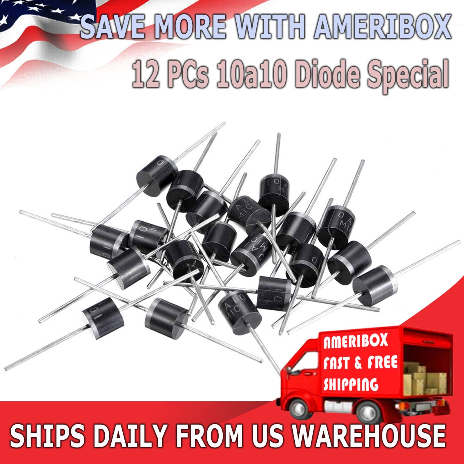 12 Pieces 10A10 10 Amp 1000V 10A 1KV Axial Rectifier Diode solar panel C16