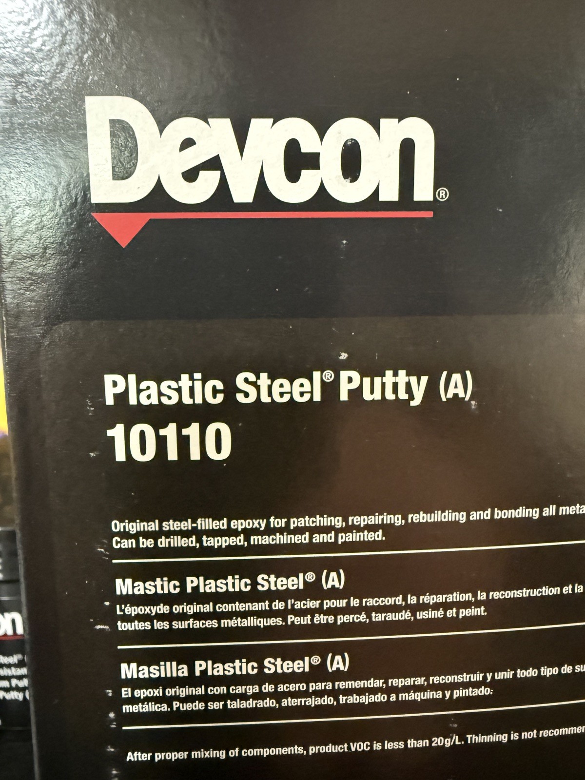 Devcon 10110 Plastic Steel Putty Resin and Hardener Kit. Last 8 units