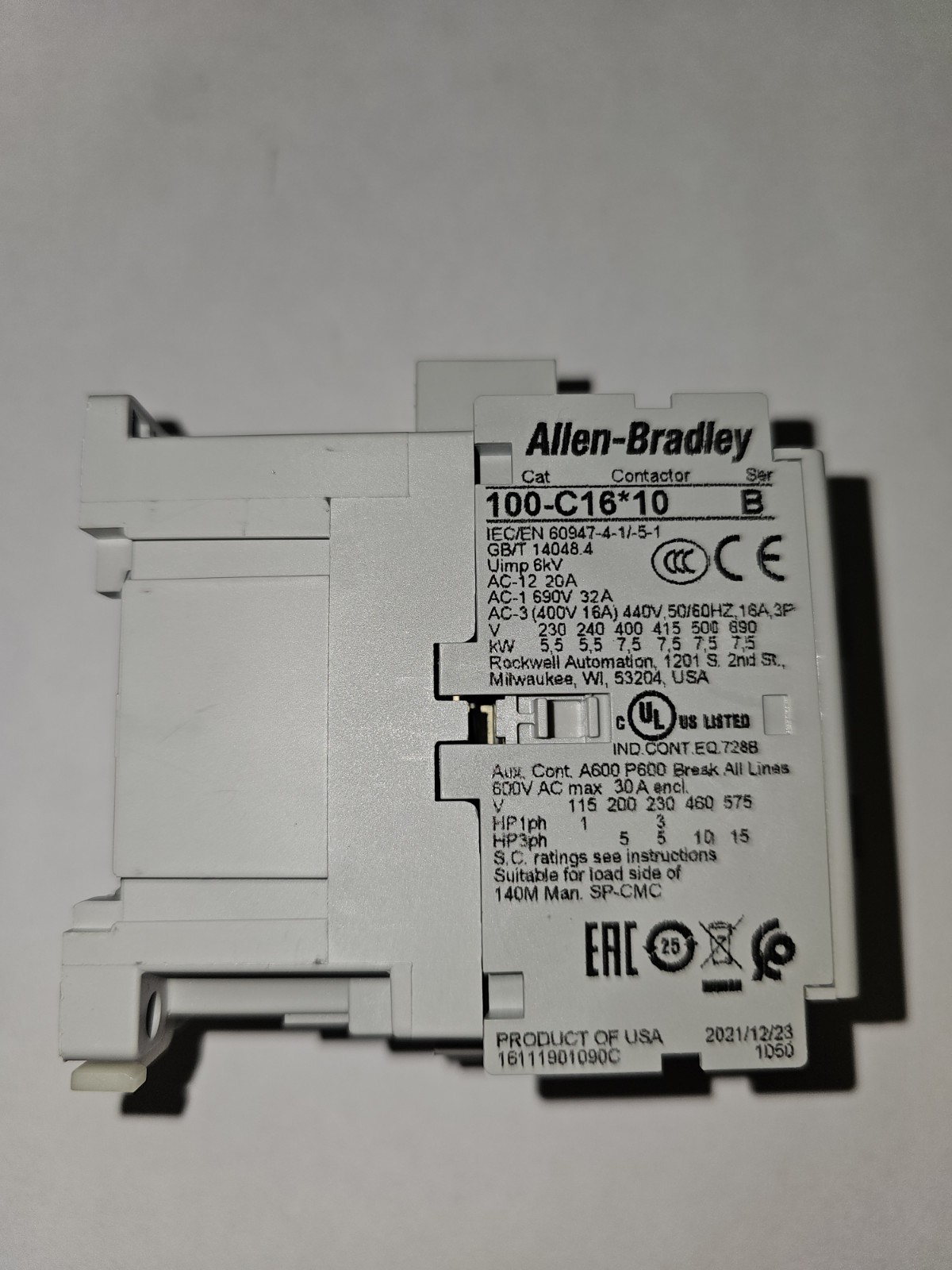 Allen Bradley 100-C16KJ10 Contactor, 24VAC (NIB)