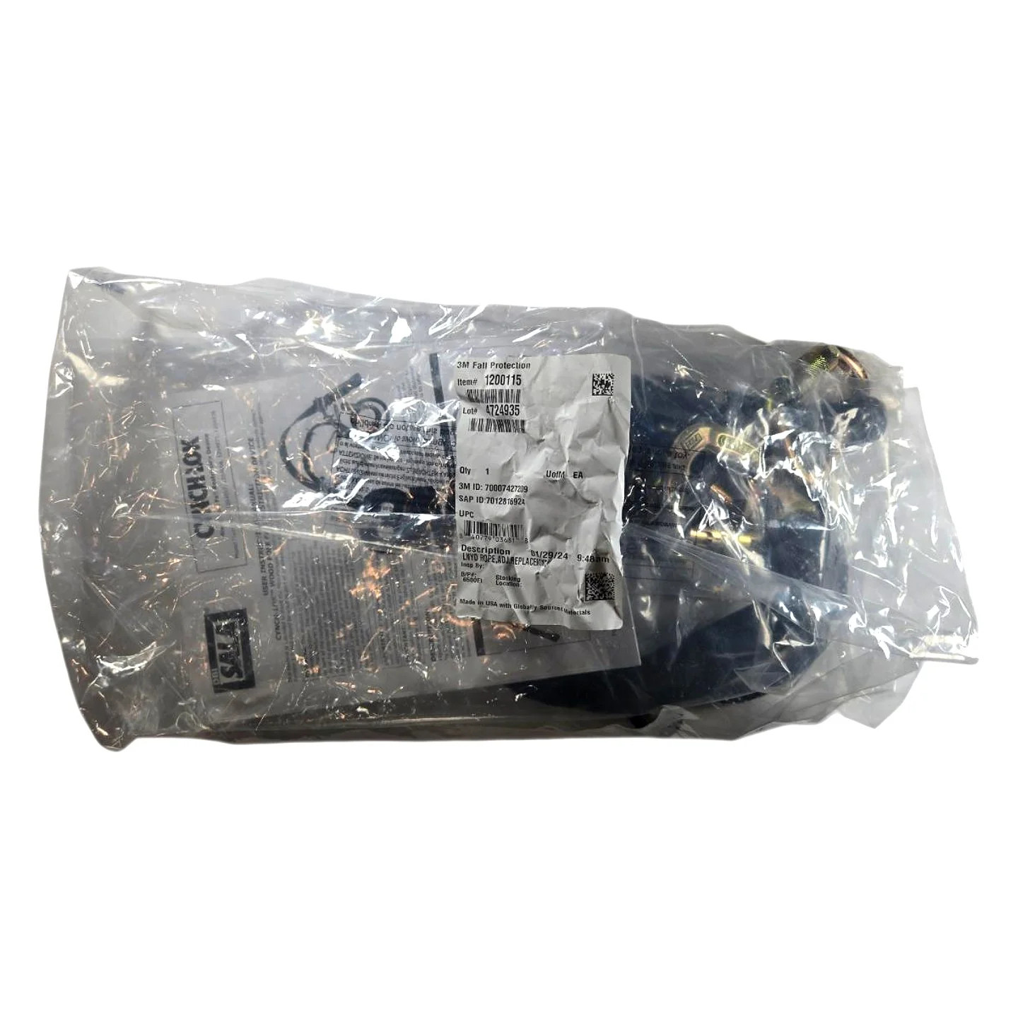 3M DBI-SALA 1200115 6 ft Adjustable Rope Positioning Lanyard New
