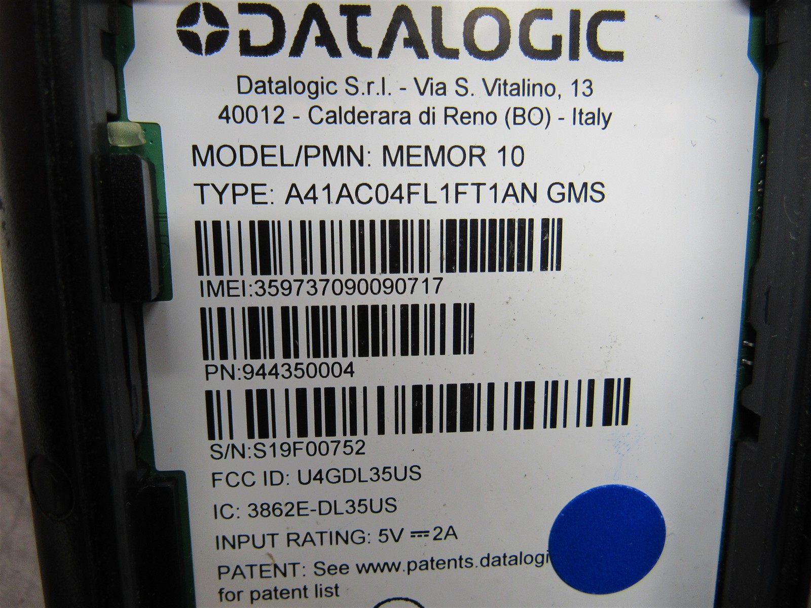 Datalogic Memor 10 Mobile Computer 944350004 Android 10 with Battery