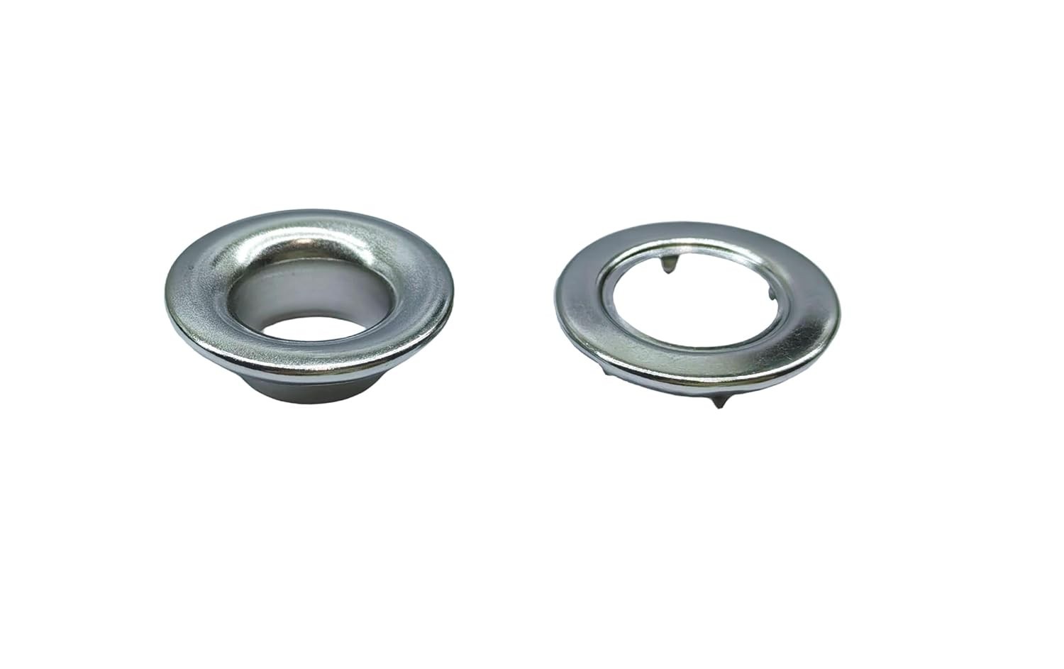 316 Stainless Steel Rolled Rim Grommet & Spur Washer Set, 1/2″ Inner Diameter