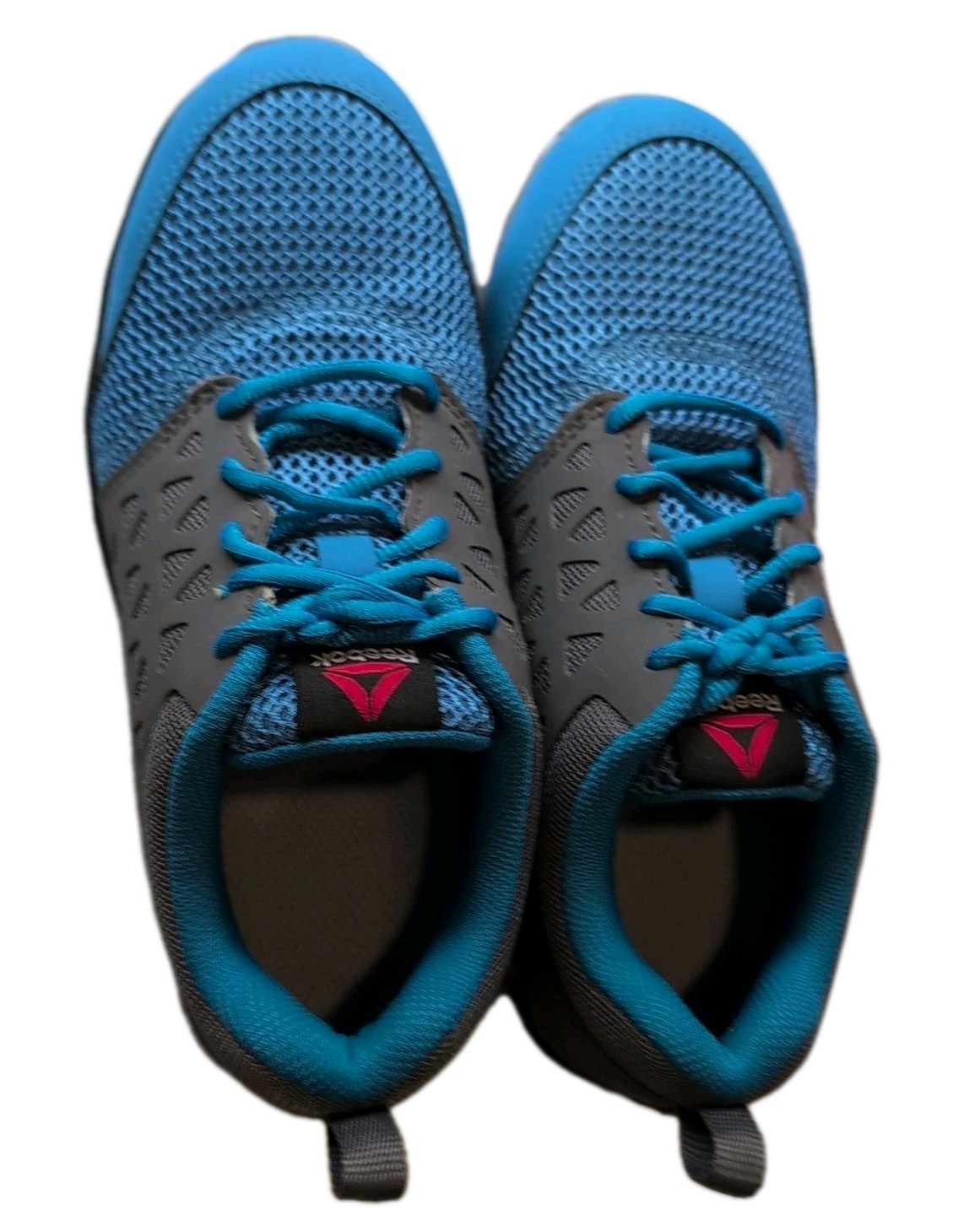 Reebok Women’s Size 8 Work Shoe Alloy Toe Rubber Bottom Blue And Gray