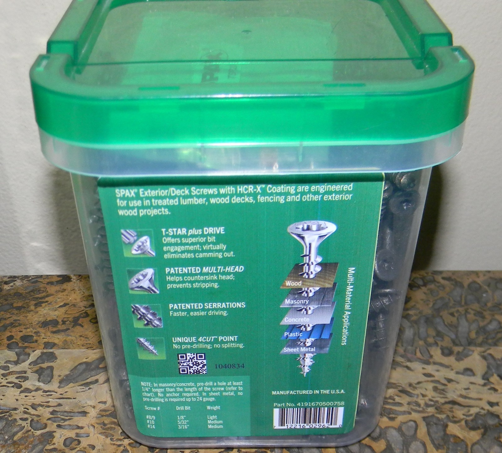 SPAX 4191670500758 MULTI MATERIAL EXTERIOR/DECKING SCREWS #10 x 3” (6 TUBS)