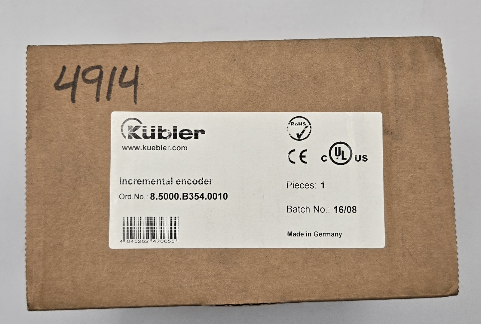 Kubler Incremental Encoder 8.5000.B354.0010