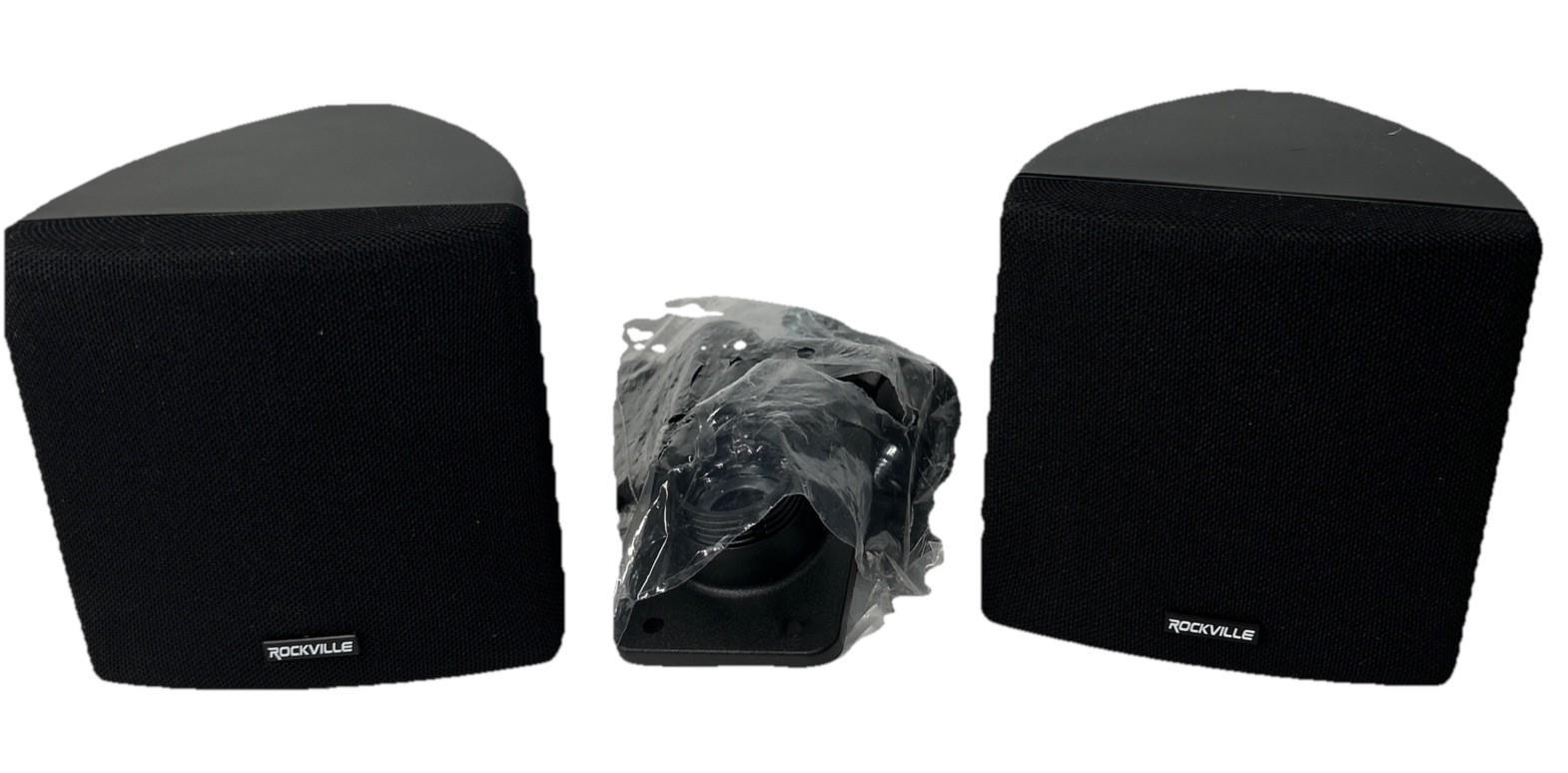 Cube by Rockville Pair of 3.5″ Black Commerical 70v Swivel Wall Mount Speakers