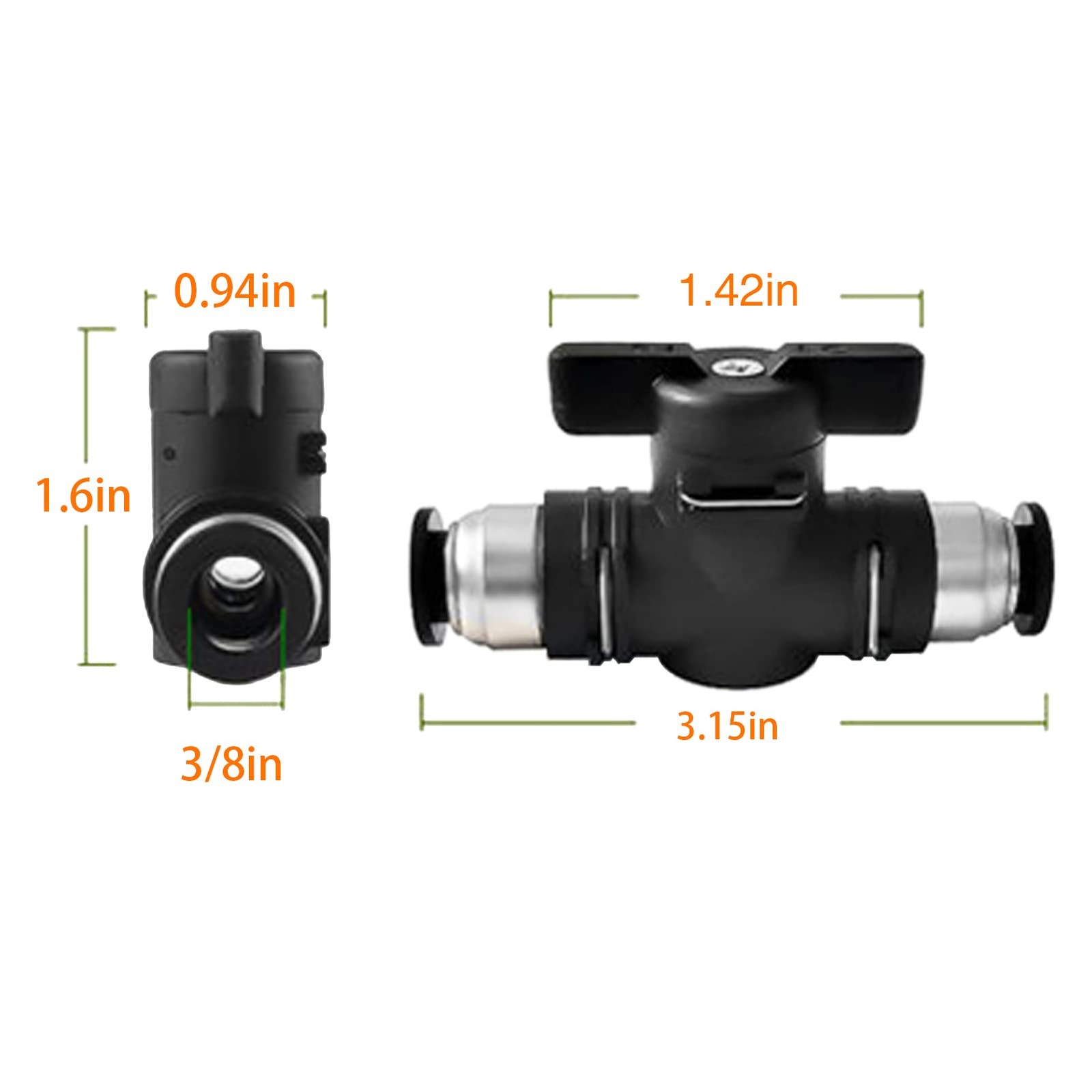 3/8 Push Connect Valve,3/8 inch OD Quick Connect Tube Fittings Pneumatic Valv…