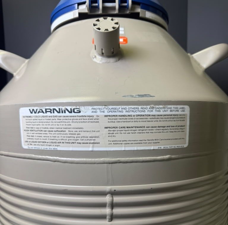Taylor-Wharton 35VHC 35 L Liquid Nitrogen Tank with racks & canes for cryotubes