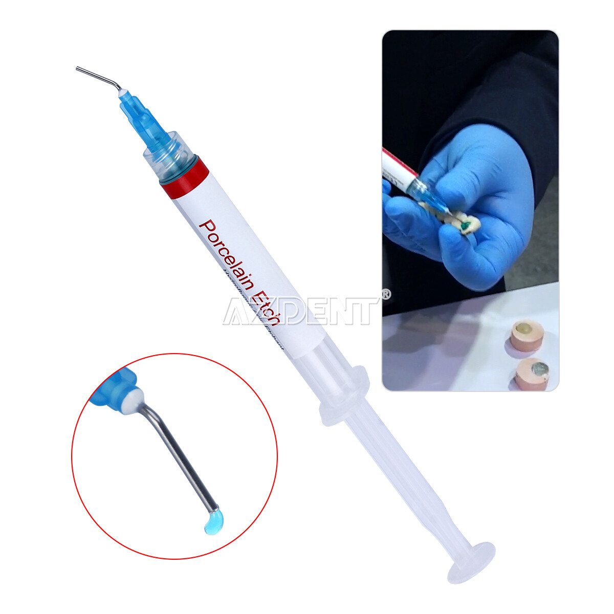 USA Dental Porcelain Etch Gel 9.5% Hydrofluoric Acid Etchant DX 2.5ML/syringe