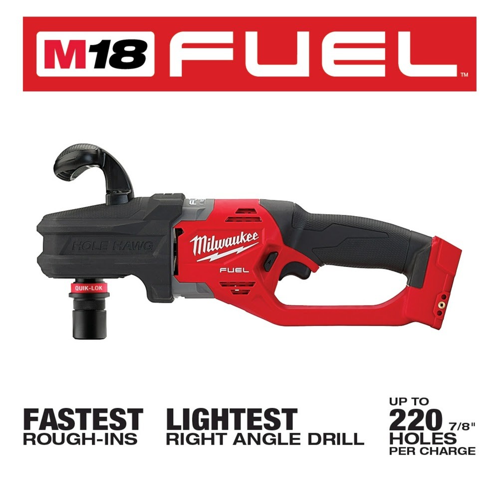Milwaukee 2808-20 M18 FUEL Hole Hawg Right Angle Drill w/Quik-Lok – Bare Tool