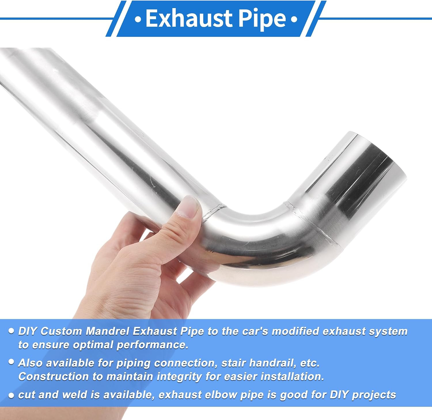 2″ OD 90 Degrees Mandrel Bend Elbow 2 Inch Exhaust Tube Piping 11.8 Inch Length