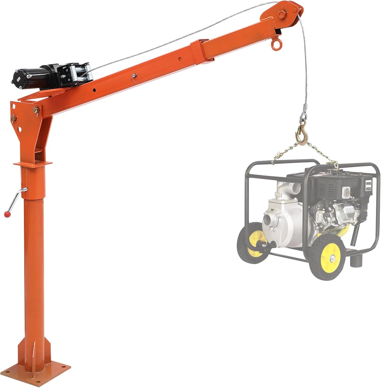 1100 Lbs Truck Hoist Crane Folding Truck Mounted W/Electric Winch 3500Lbs Pickup