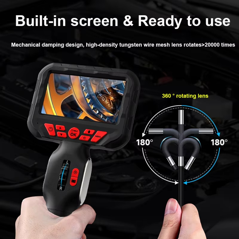4.3-in screen 360° rotate HD camera Borescopes for industrial pipeline