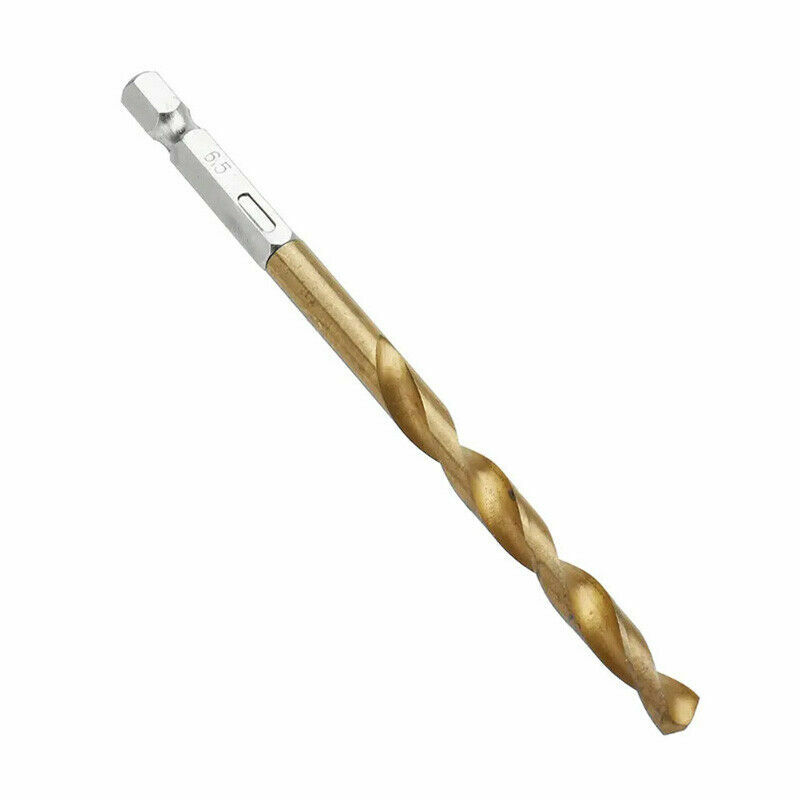 13pcs 1/4» Hex Shank Titanium Coated HSS Steel DRILL BIT Set Metal Wood Plastic