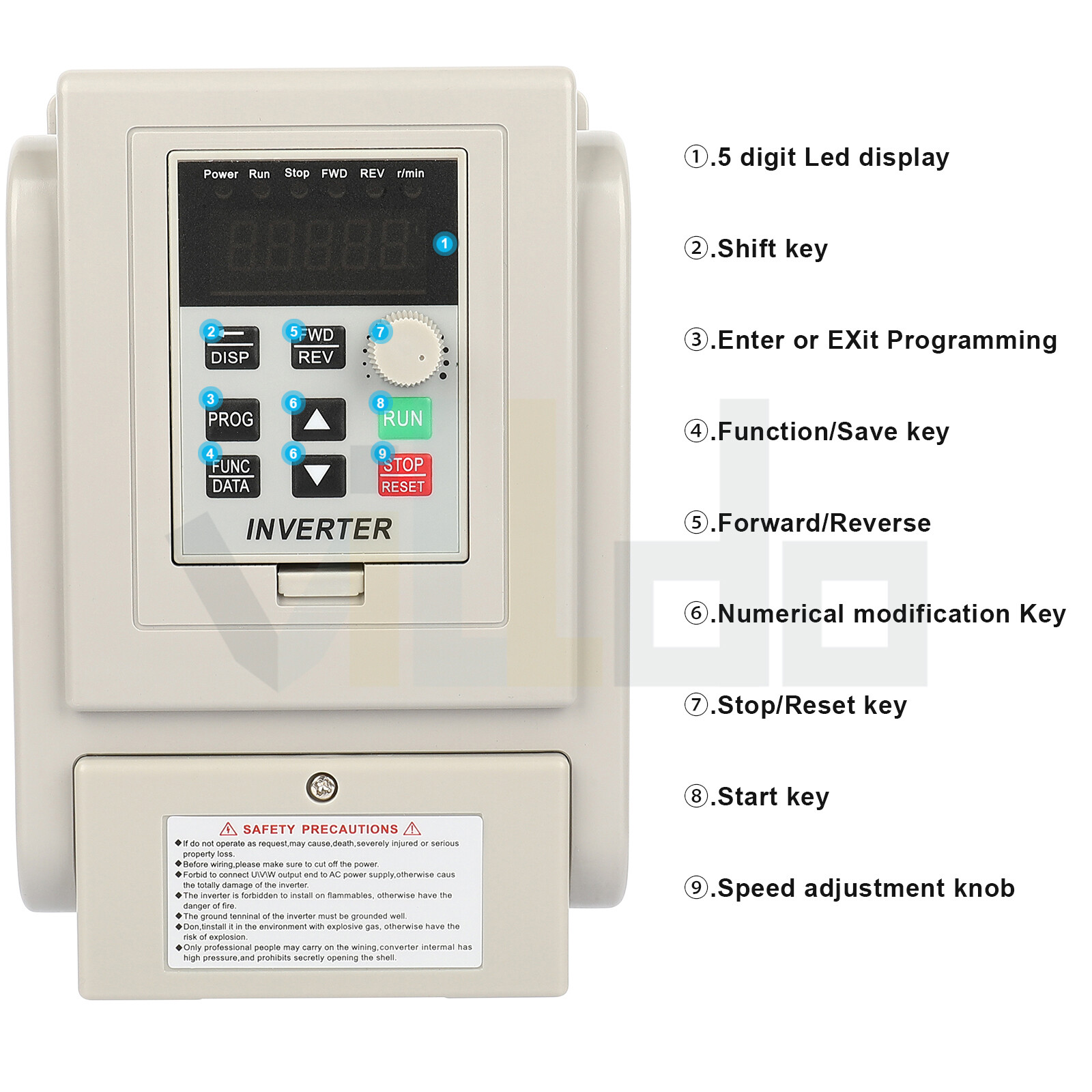 Variable Frequency Driver 5HP 220V 4KW Interver VFD Single to 3 Phase Output