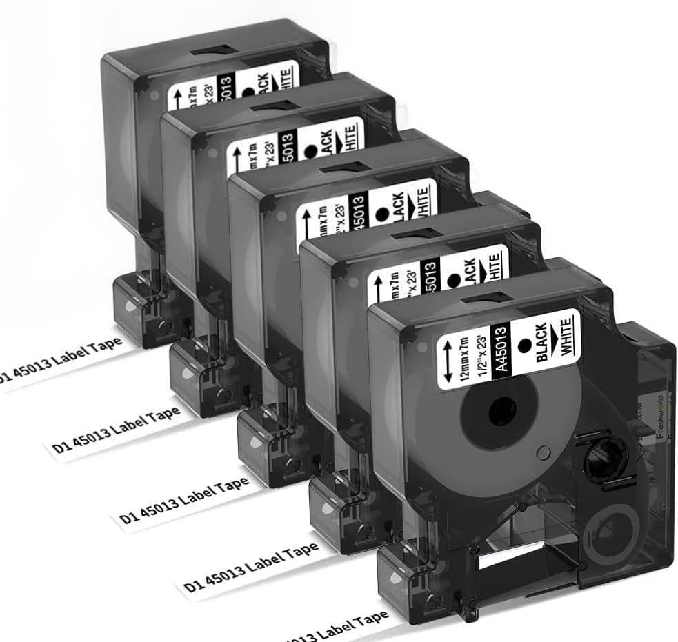 5 Pack D1 Label Tape 45013 S0720530 for DYMO LabelManager 160 280 420P