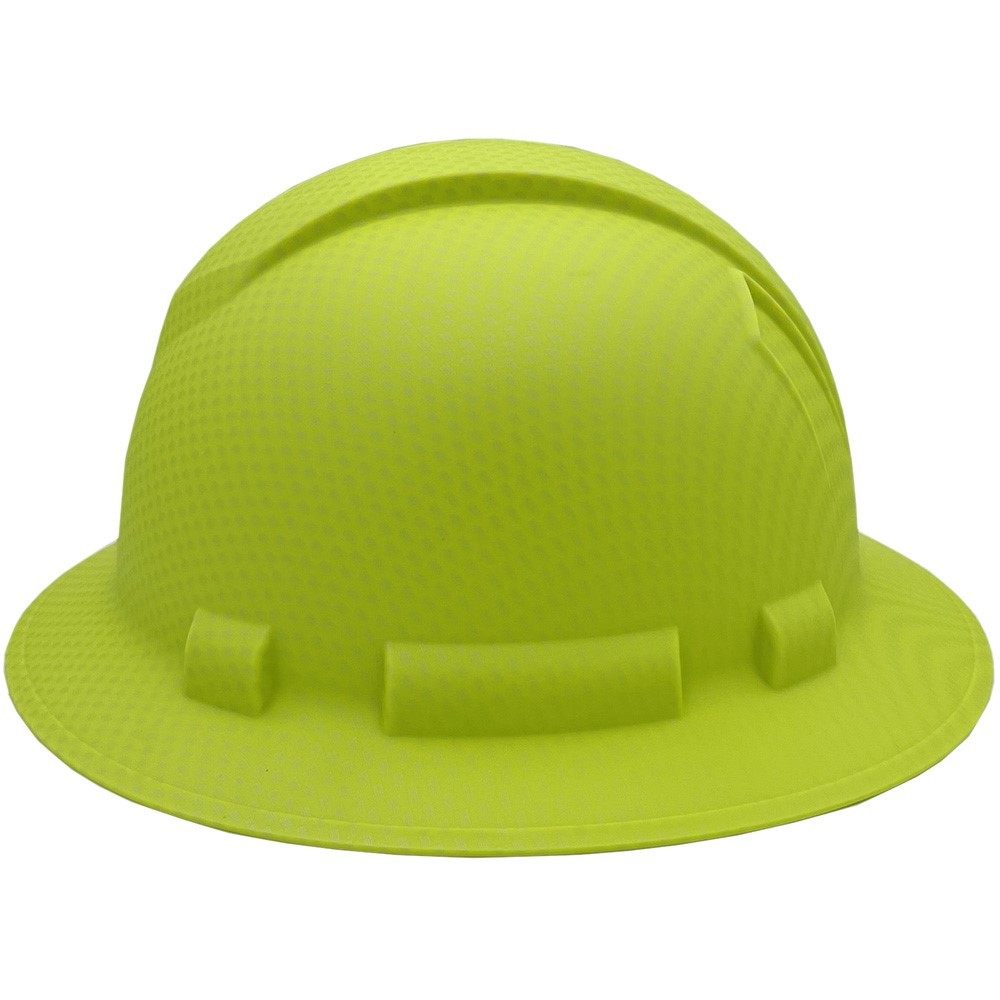 Pyramex Ridgeline Full Brim Hard Hat with 6 pt suspension – Matte Lime Graphite