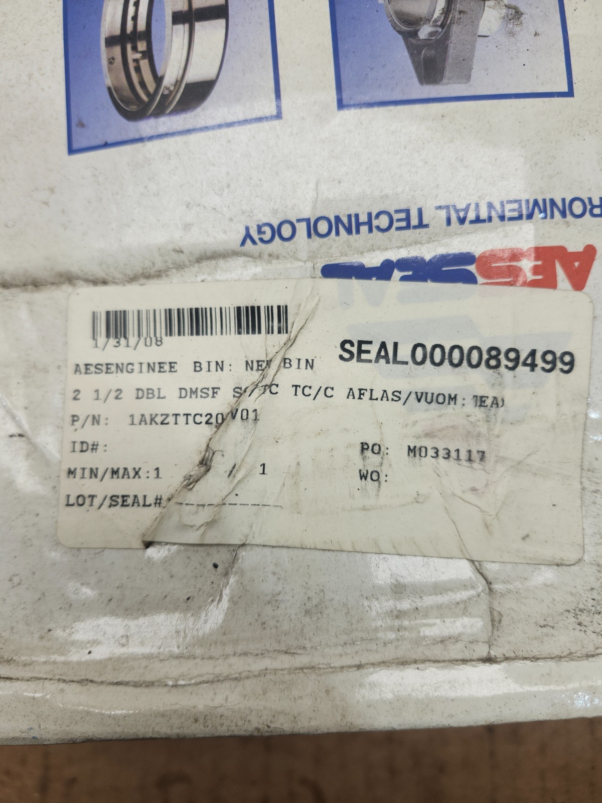 NEW IN BOX AESSEAL DOUBLE MECHANICAL SEAL 2.500-20 1AKZTTC20V01