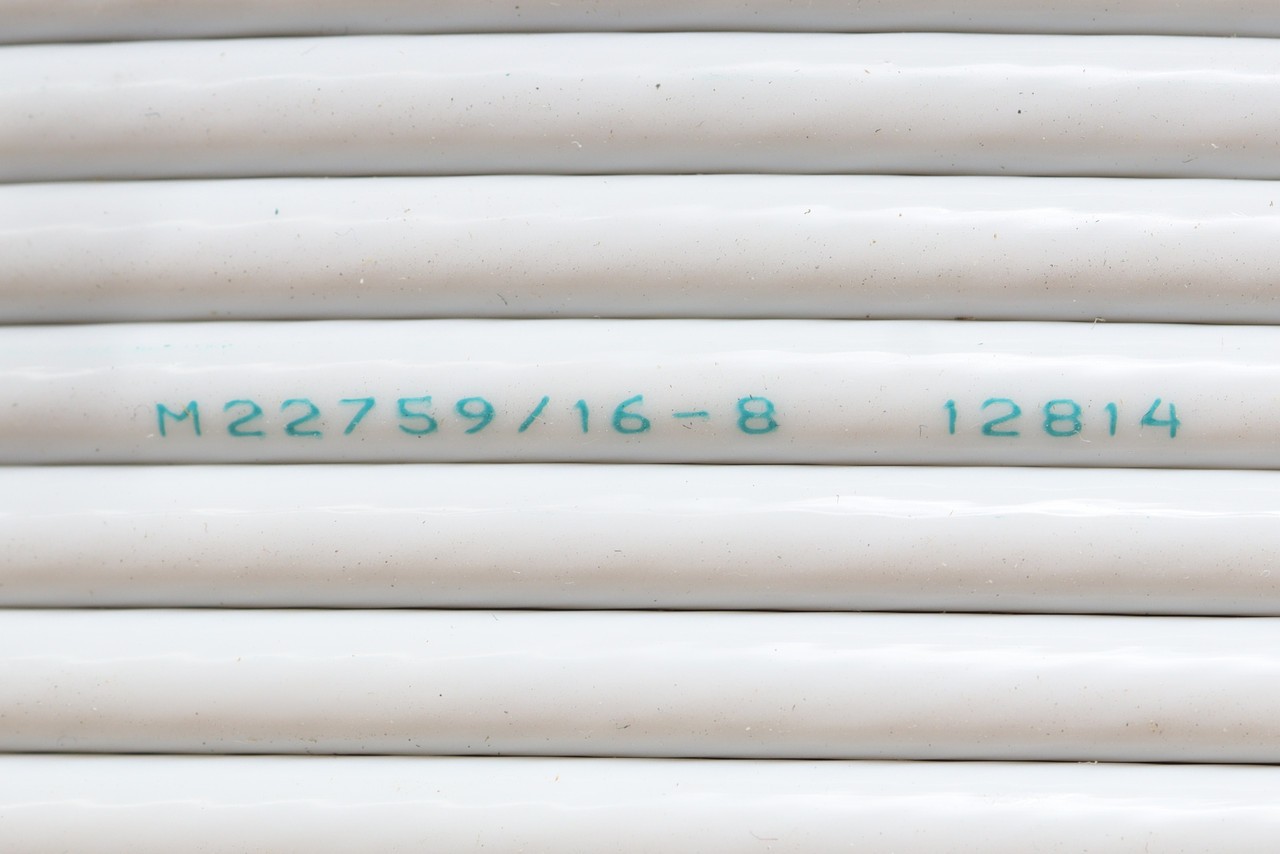 M22759/16-8-9 8 AWG ETFE Jacketed Wire, White, 50 Feet