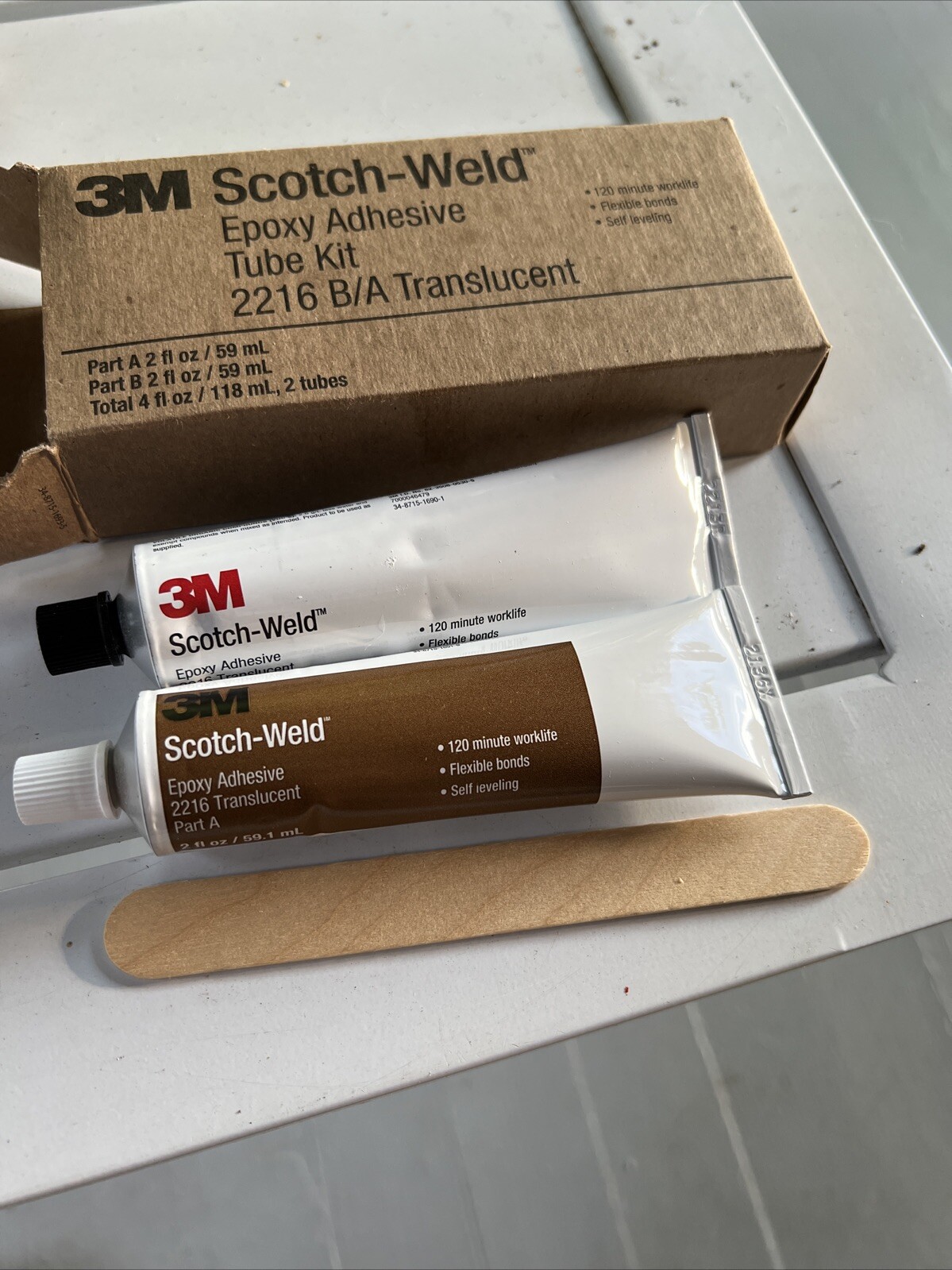 3-M Scotch-Weld Two Part Epoxy Adhesive 2216 B / A «Translucent» Kit Brand New