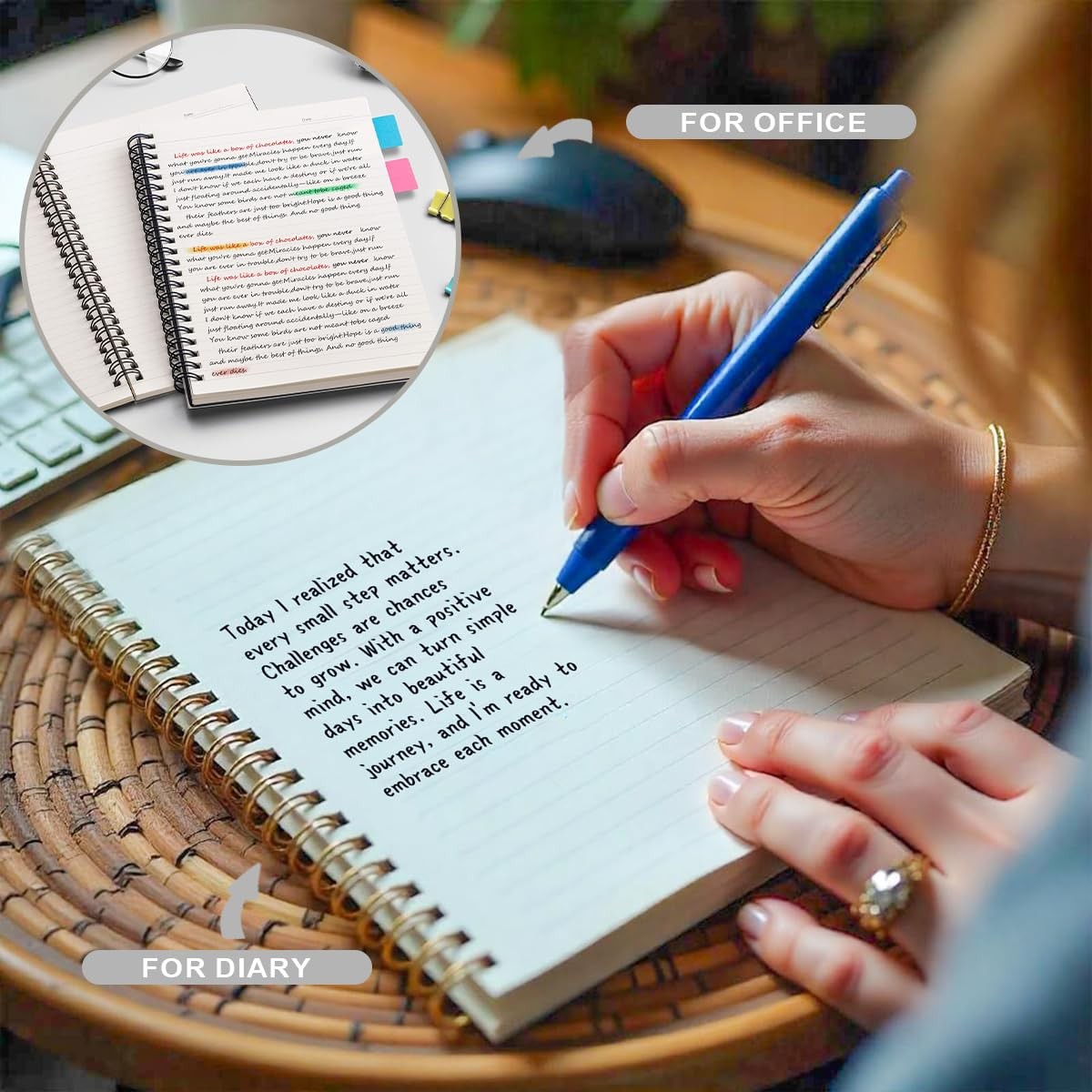 ZXAZXA 8.3×5.5 inch Spiral Notebooks 160 Pages Journal 6»W x 8.26»L, Leader