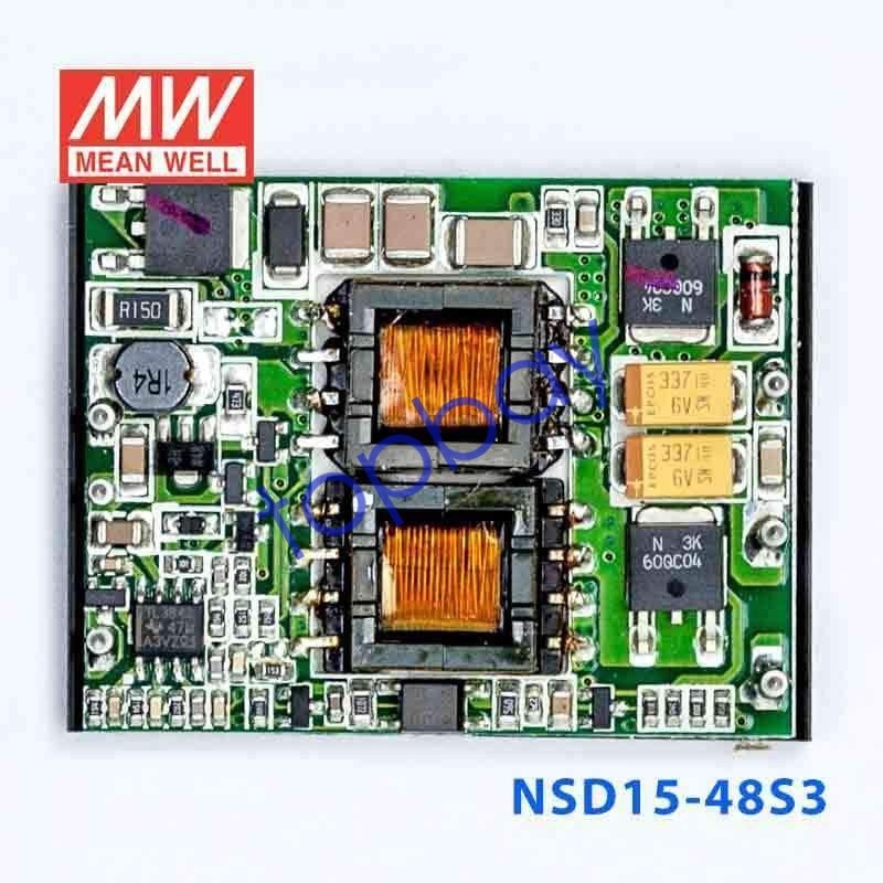 Mean Well NSD15-48S3 DC-DC Converter – 12.375W – 18~72V in 3.3V out