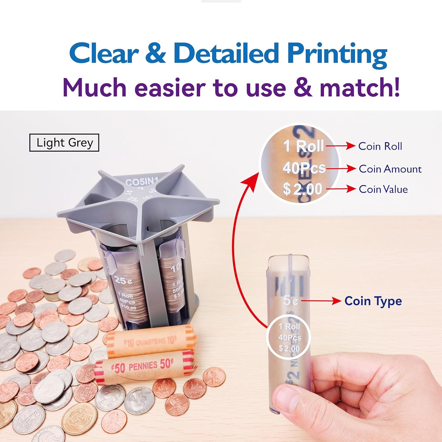 Change Sorter Tube as Coin Counter Machine with Coin Wrappers, Coin Sorter Chang