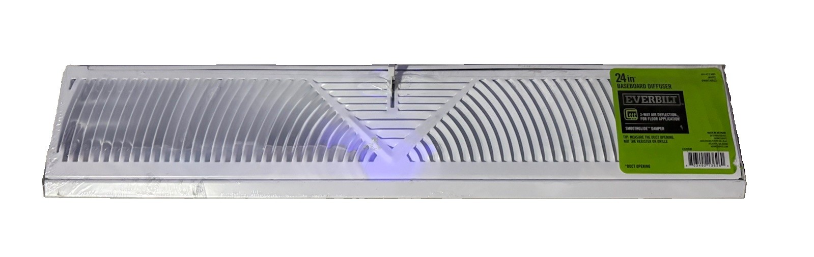 Everbilt 24 in. 3-Way Steel Baseboard Diffuser Supply in White E120SW