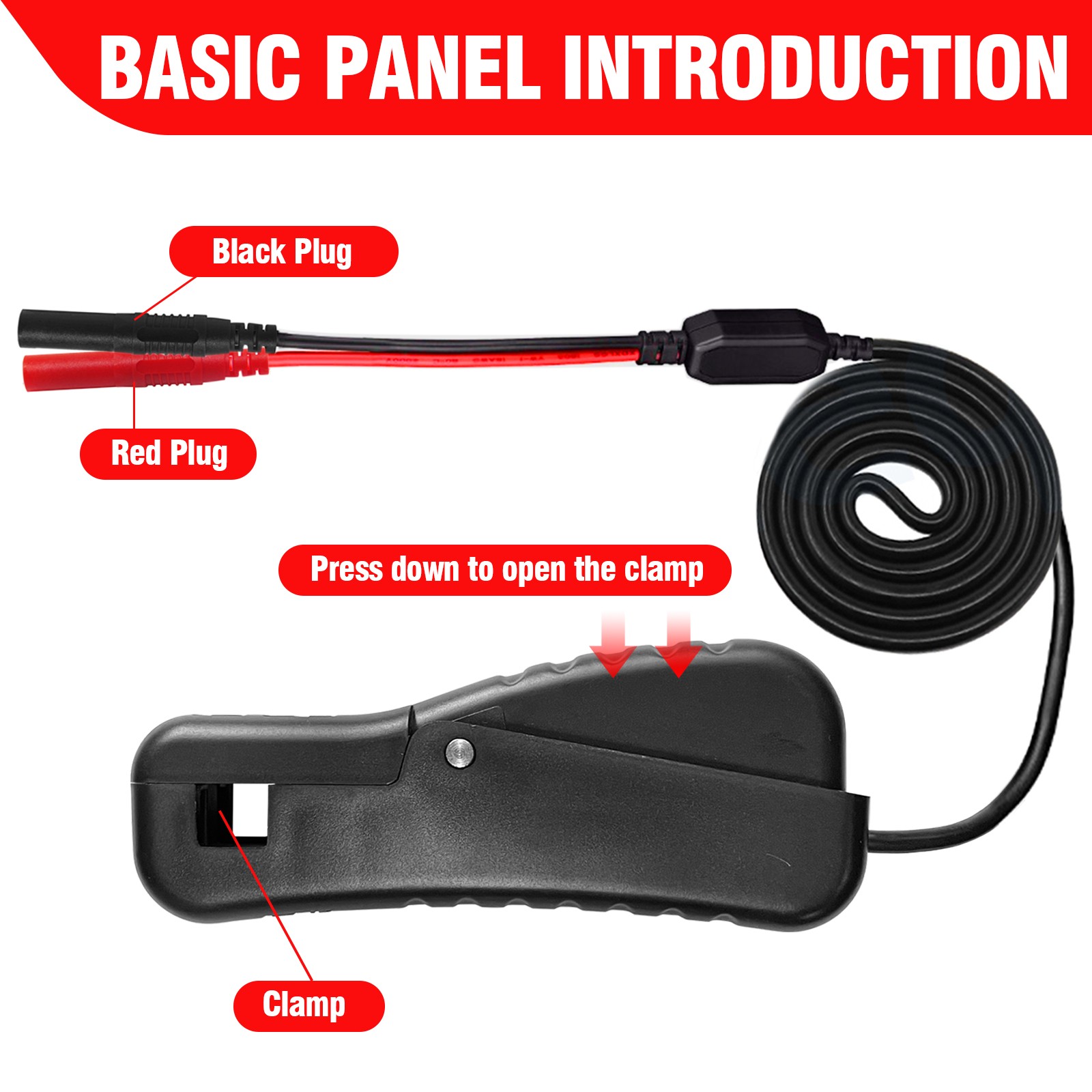 Automotive Multimeter RPM Dwell AC/DC Voltage Ohmmeter Temp Probe Car Diagnostic