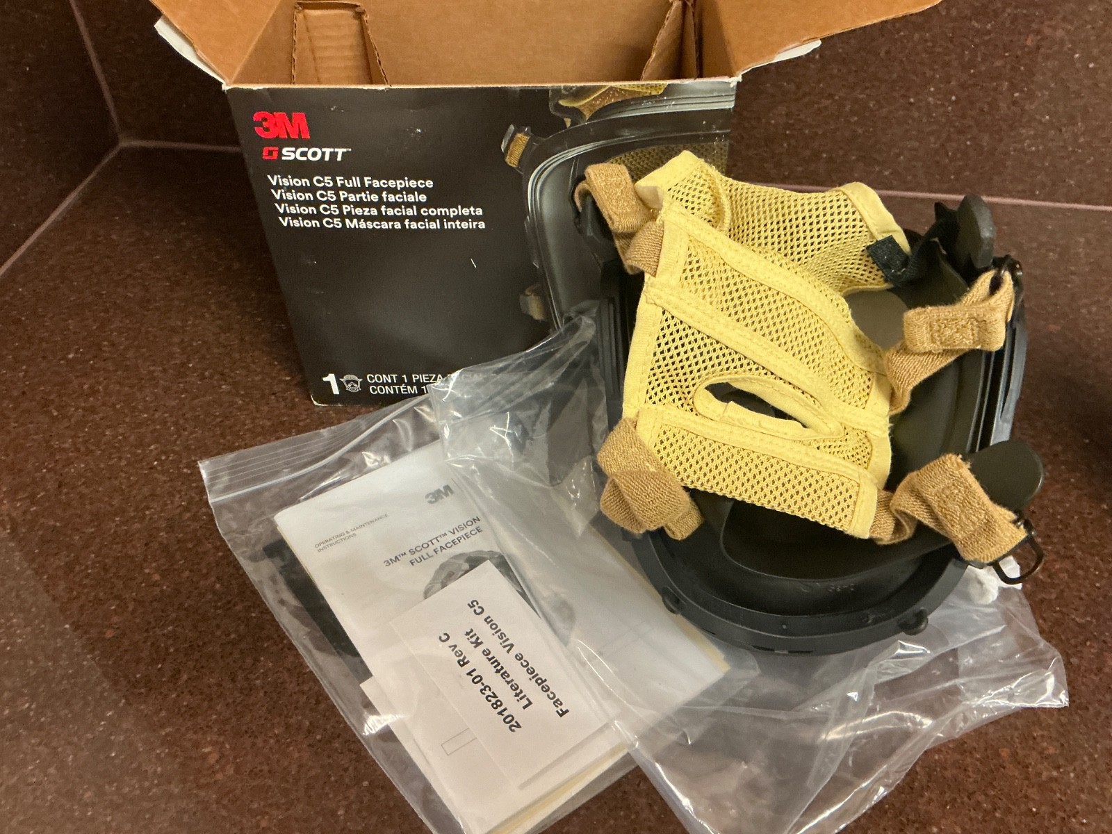 3M Scott VISION C5 Mask KEVLARHead-Net SCBA Firefighter Full Facepiece Sz SMALL