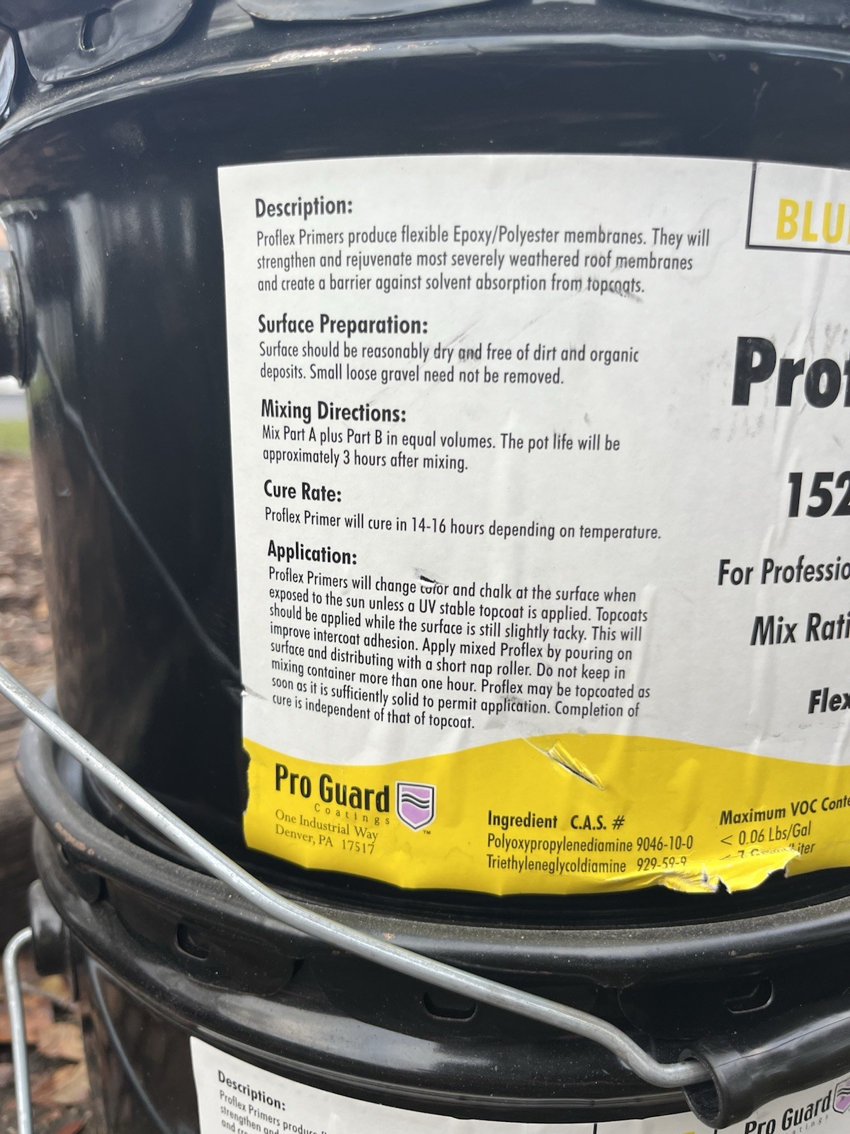 Proflex Primer Clear Blue 1524 Part B Flexible Epoxy Roofing 4 Gallons