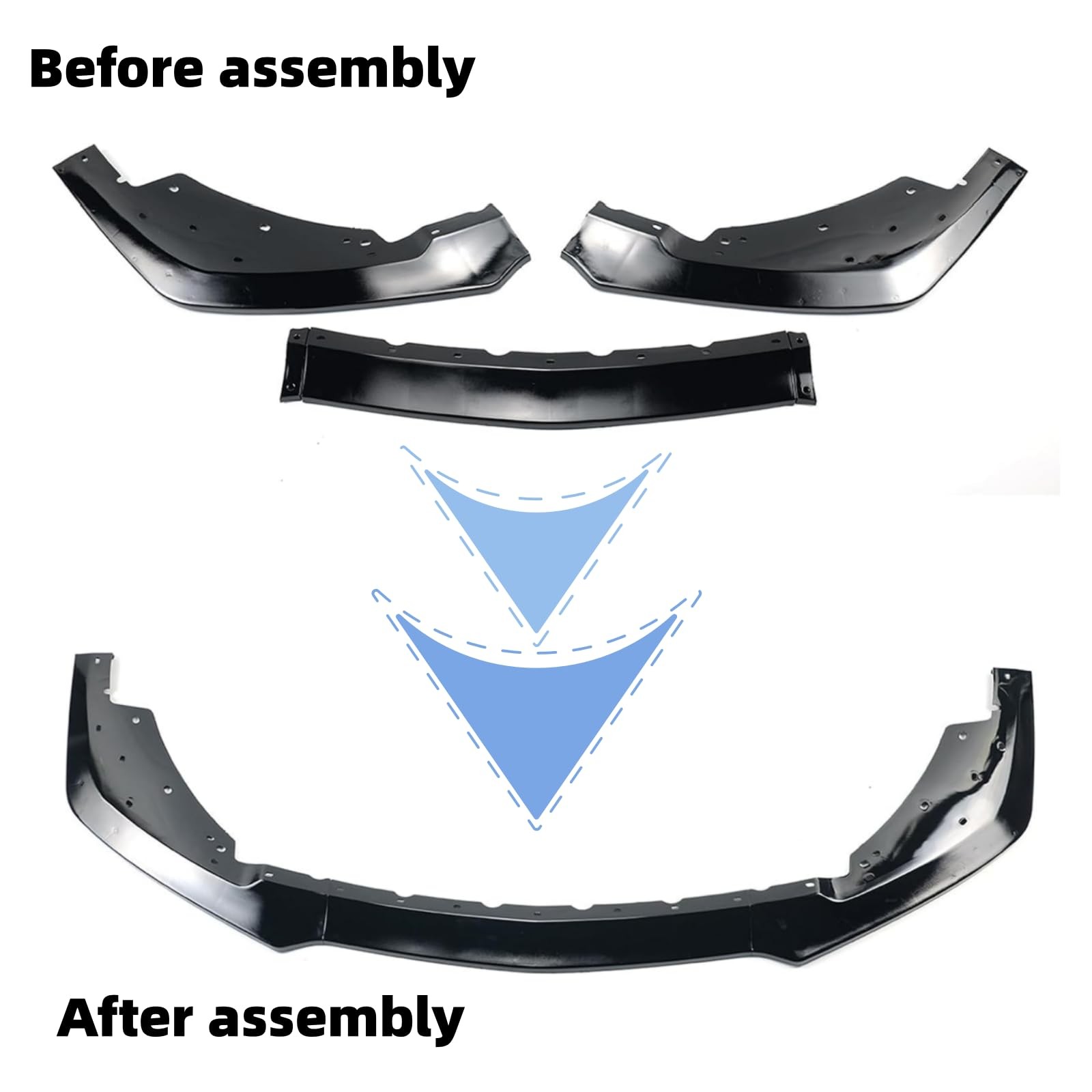 Front Bumper Lip with Corner Winglet Spliters for Ford Mustang 2015-2022