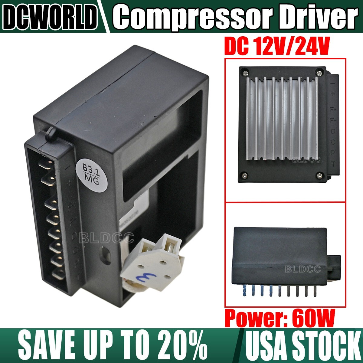 DC12V 24V Refrigerator Inverter Compressor Driver ZY-CC60DC12/24V-B3 QD20G ZH25G