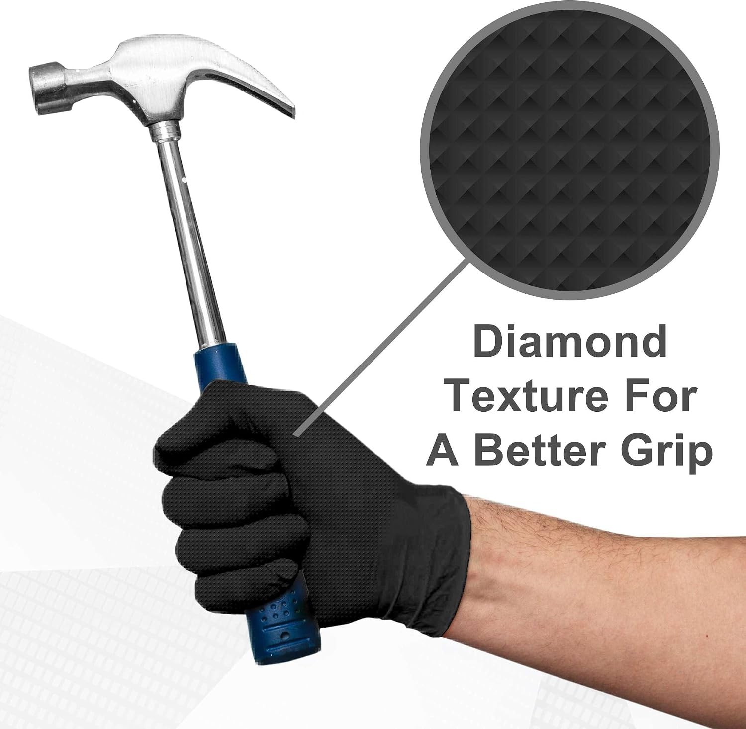 Black 8 Mil Nitrile Gloves X Large 50 Pack – Heavy Duty Mechanic Gloves, with
