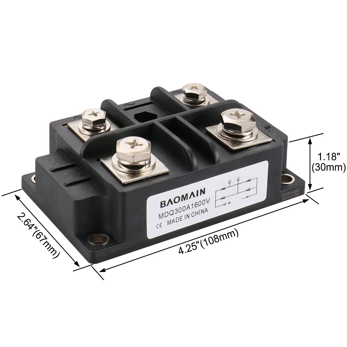 Bridge Rectifier , 300A 1600V Full Wave Diode Module Single Phase