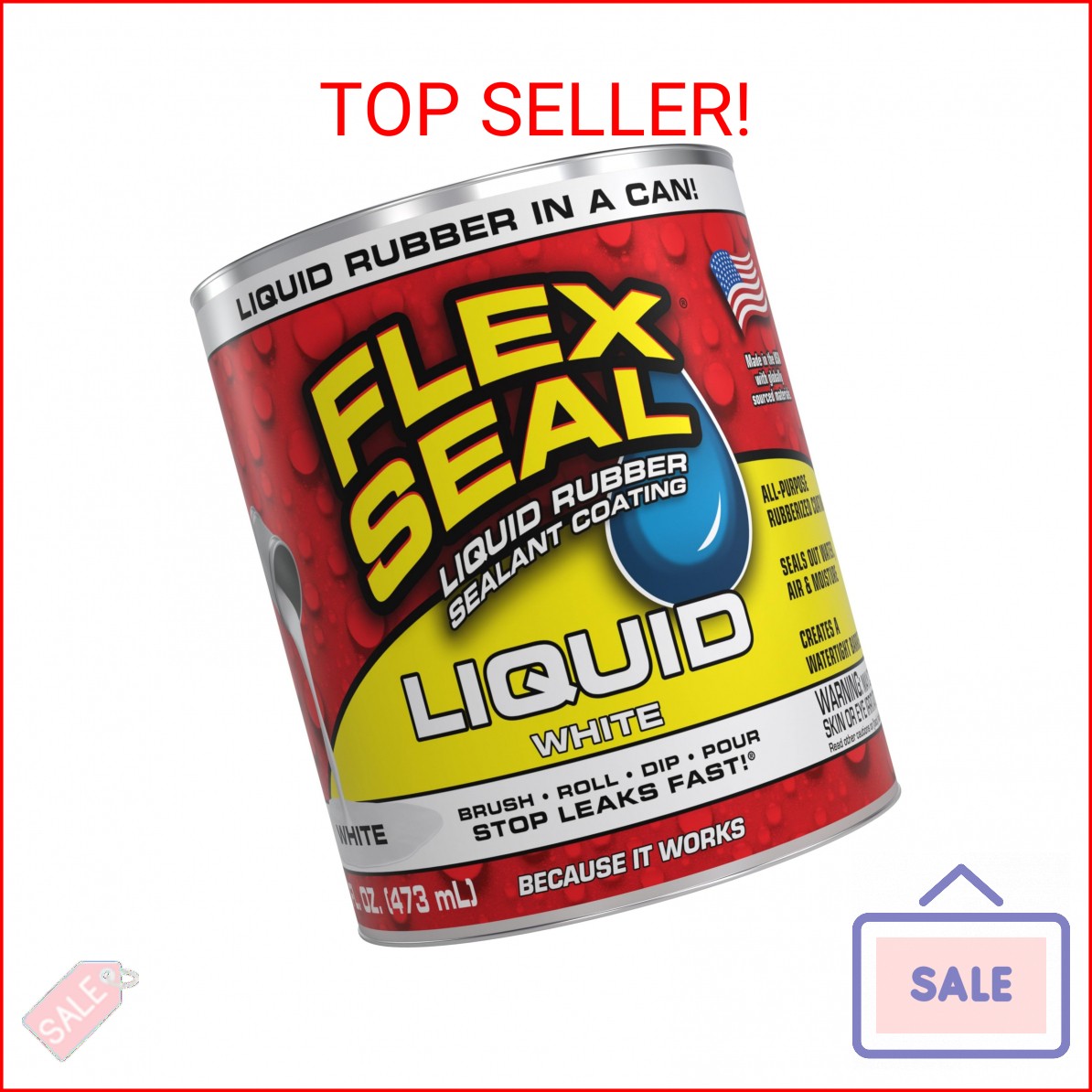 Flex Seal Liquid, Rubber Coating Sealant, Waterproof, Flexible, Breathable, and