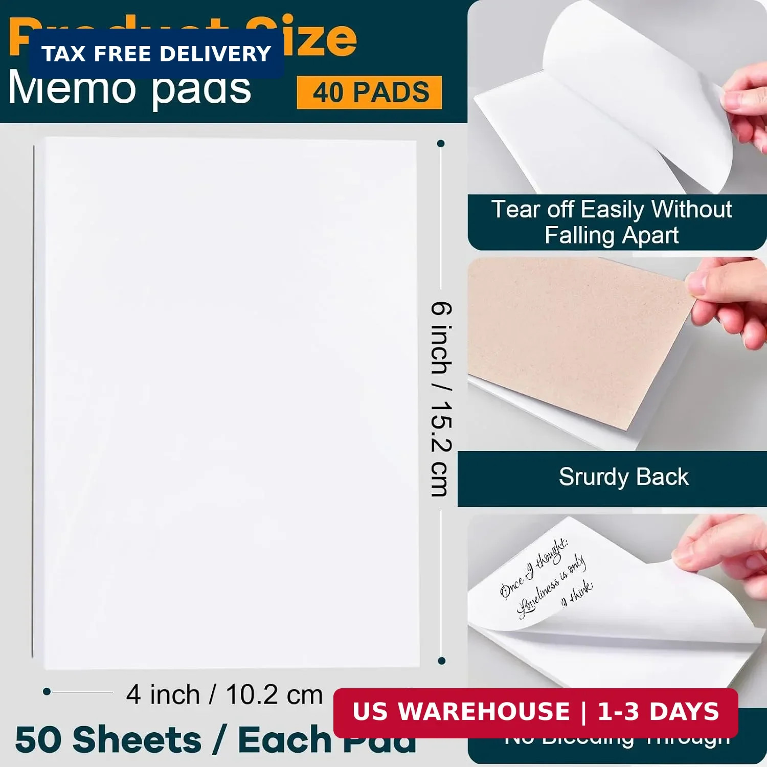 Beieverluck 40 Pack Note Pads 4X6, Small Notepads Memo Pads, 50 Sheets per Note