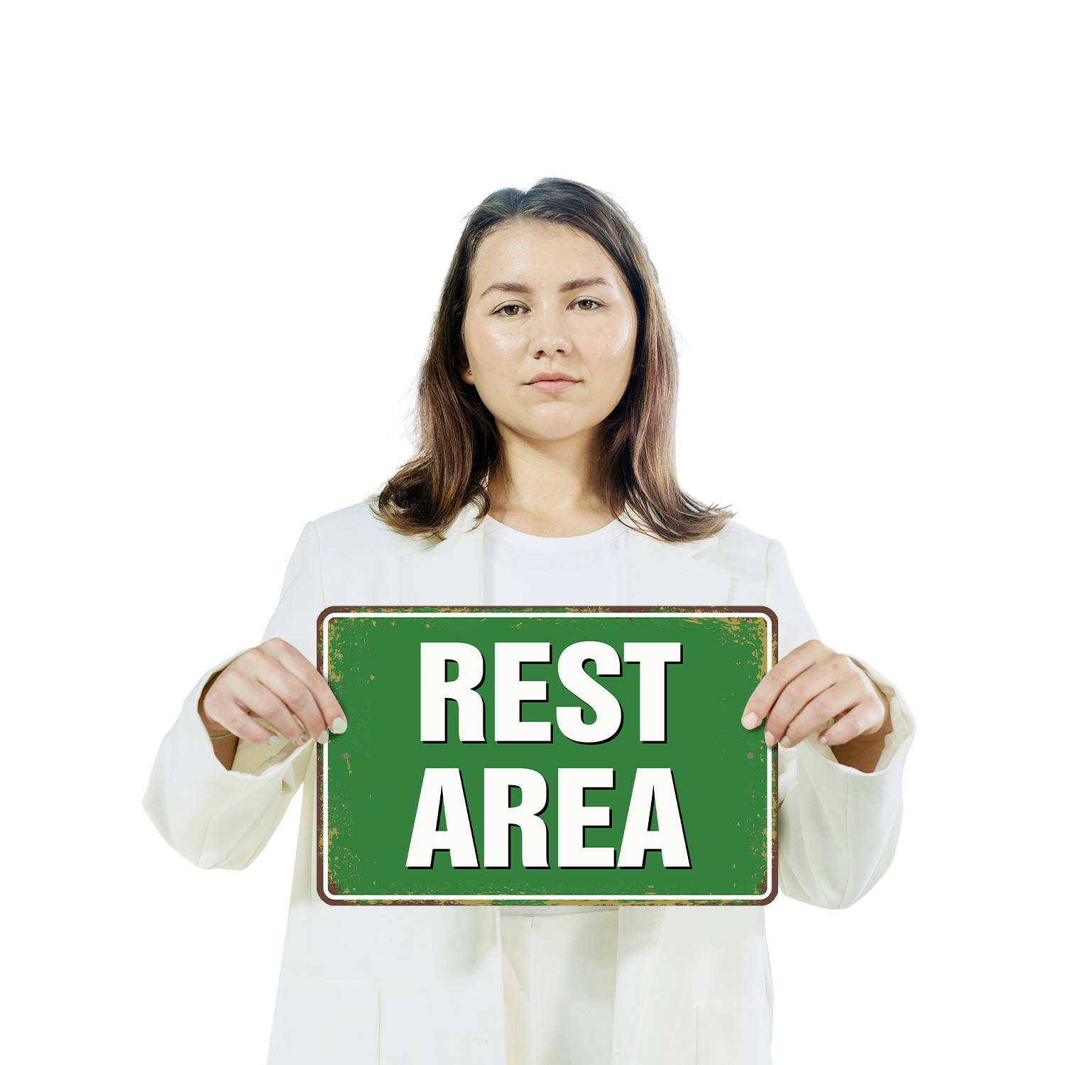 Rest Area Street Sign Stretch Nap Repeat Durable Perfect for Hallways Offices