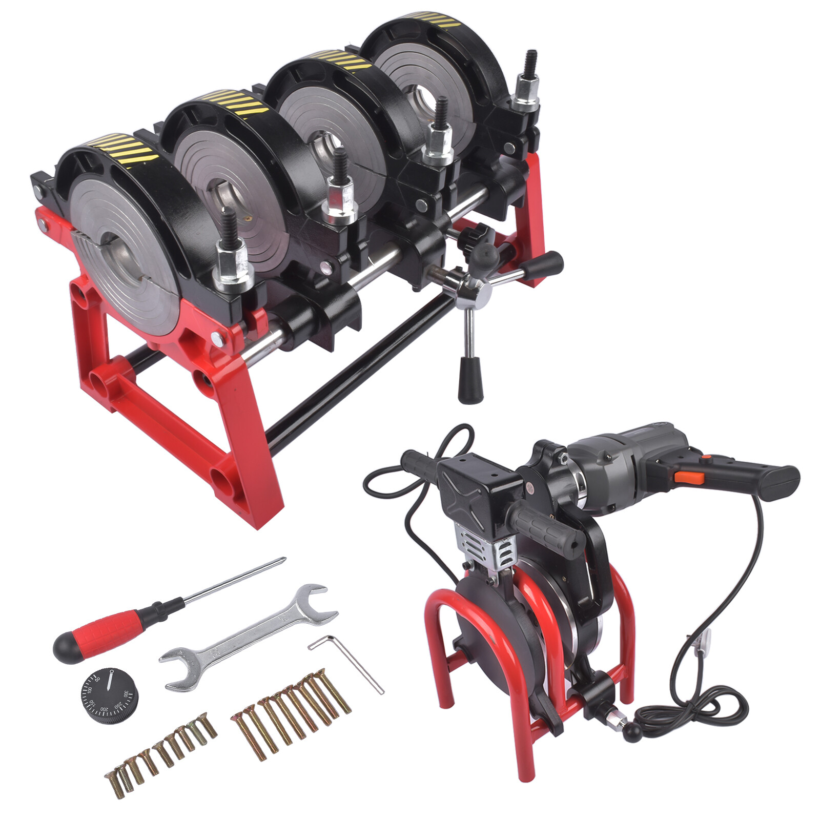 1x Manual Piping Pipe Fusion Welder 4 Clamps PE PP PB PVDF HDPE 63-160MM 300°c